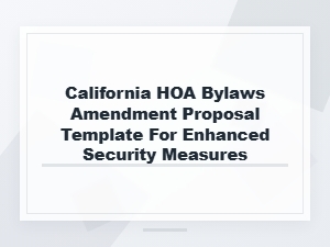 California Hoa Security Amendment Proposal Template
