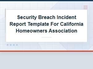 California Hoa Security Breach Report Template
