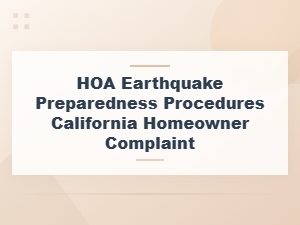 California Hoa Earthquake Preparedness Guide