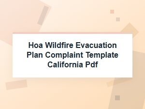 California Hoa Wildfire Evacuation Plan Complaints