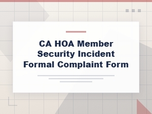 Formal Complaint for Hoa Security Incident