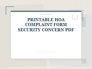 File a Security Concern with Your Hoa Board