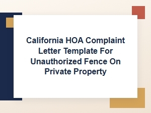 Unauthorized Fence Complaint Letter Template