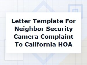 Complaint Template: Neighbor Camera Dispute