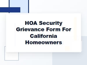 California Hoa Security Concern Form Template