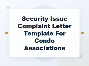 Template for Reporting Condo Security Issues