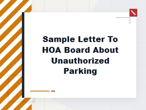 Unauthorized Parking Letter to Hoa Board